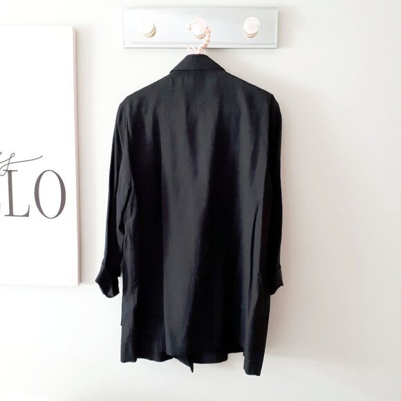 EUC Twik Simons black double breasted linen blend lightweight blazer, XS - Picture 13 of 13